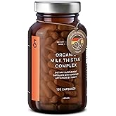 CLAV Organic Milk Thistle & Artichoke Extract Complex -Rich in Silymarin & Bitters - Liver Support + Detox Supplement - 120 Capsules (60 Days Supply) - Vegan - Made in Germany