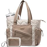 LOVEVOOK Tote Bag for Women, puffer tote bag for Work Travel Nurse, Lightweight quilted Bags with Compartments
