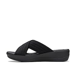 Clarks Women's Arla Wave Slide Sandal, Black