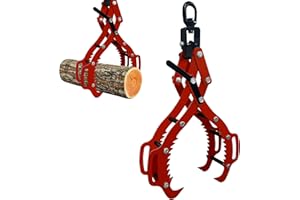 Sunnibety Upgraded 32 inch Timber Claw Hooks with Operating Handle, Heavy Duty 4 Claw Log Lifting Tong, 4400lbs Capacity Log Grabber Hook, Logging Tools for Tractors, ATVs, Trucks, Forklifts
