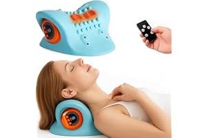 AASMAAN Neck Massager 2025, Neck Massager Pillow with Heat for Pain Relief, Boost Circulation,and Restore Natural Alignment, 3-in-1 Cervical Traction Device Hump Corrector,for Home Use,9 Modes (Blue)