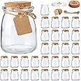 Brajttt Mini Yogurt Jars 30 Pack, 7 oz Glass Favor Jars with Cork Lids, Pudding Containers with Lids, Mason Jar Wedding Favor