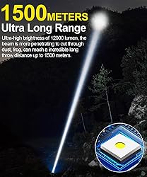 Rechargeable Flashlight High Lumens-12000LM Super