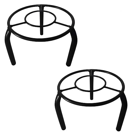 D&V ENGINEERING - Creative in innovation Metal Pot Stand, Black, 19 cm, 2 Pieces