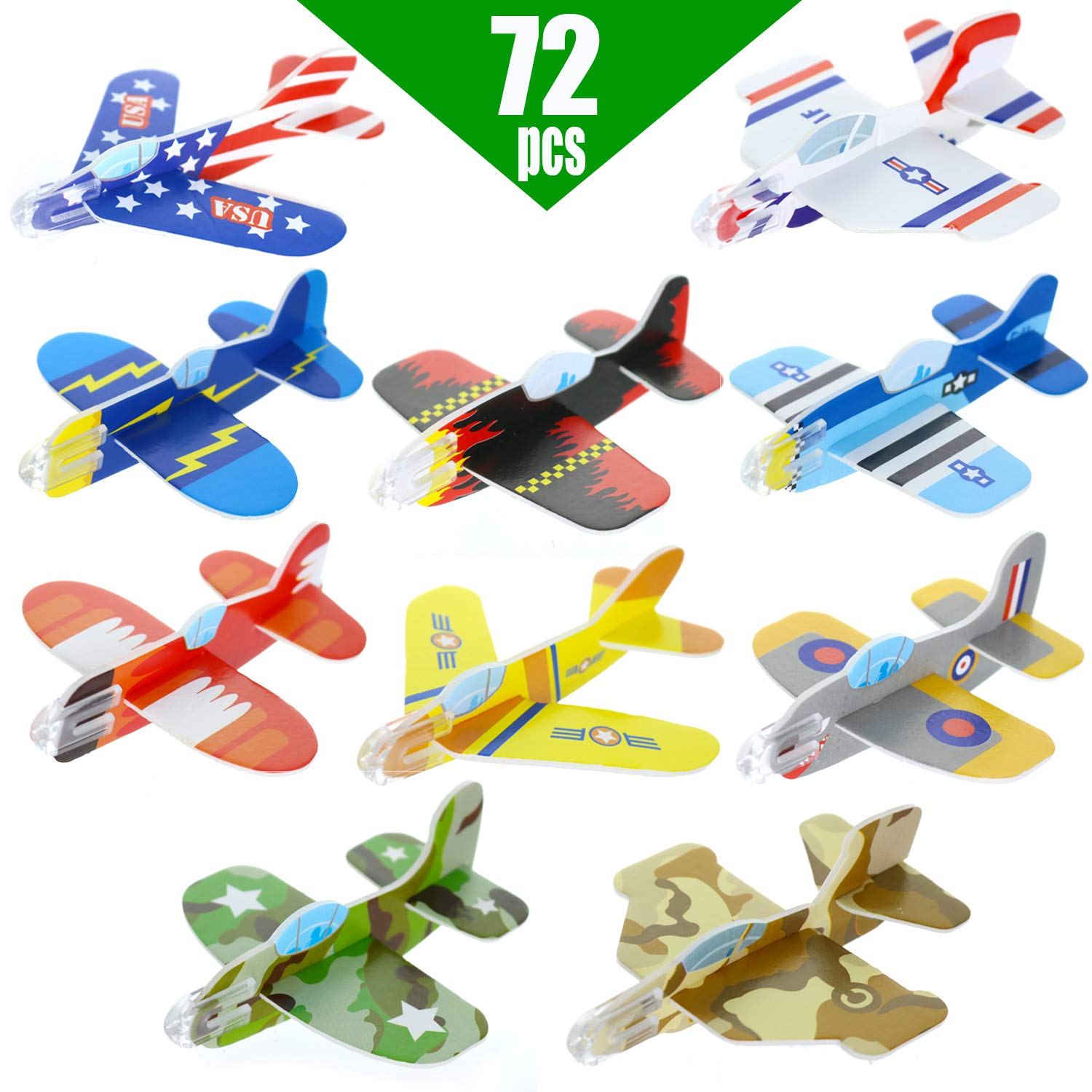 GIFTEXPRESS 72 pcs Foam Gliders Mix/Glider Planes/Foam Airplane Gliders