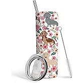 Heqianco Dachshund Cup - Dachshund Gifts for women - Gift for Dog Lovers-20 oz Tumbler with Straw and Lid - Stainless Steel Insulated Water bottleTravel Coffee Mug