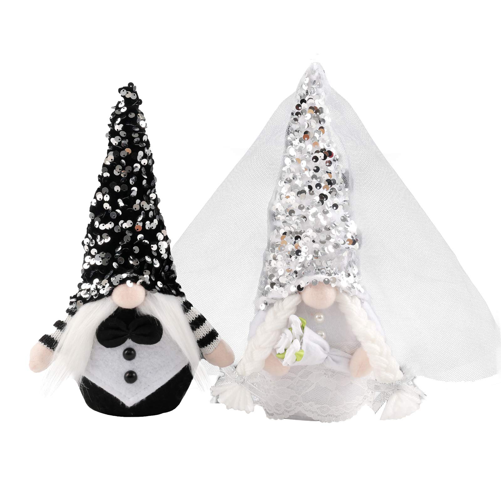 2pcs Faceless Bride and Groom Dolls, Romantic Gnomes Decorations for Home Living Room