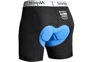 Nepest Mens Cycling Underwear 4D Padded Bike Shorts MTB Liner Mountain Bicycle Tights for Riding