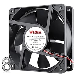 Wathai 120mm x120 x 38mm 12V 2Pin Dual Ball 12cm