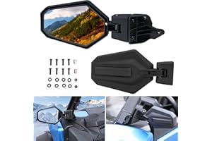 A & UTV PRO Folding Side View Mirrors for 2018-2022 Can-Am Maverick Trail Sport MAX Commander, Adjustable Break Away Rearview