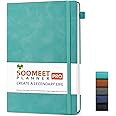 Soomeet Hardcover Journals 200 Pages, Leather Lined Journal Notebooks, A5 College Ruled Thick Classic with Pen Loop Notebook Journals for Writing, for Men Women Office School, 5.75'' X 8.38'', Green