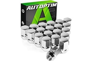 AUTOPTIM 9/16-18 OEM Lug Nuts - Replacement for 2002-2010 Dodge Ram 1500, 2006-2010 Dodge Dakota, 2004-2009 Dodge Durango, 20PCS, 7/8" Hex, Chrome Conical Seat, Closed End Style Factory Lug Nut