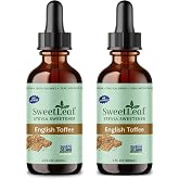 SweetLeaf Stevia Drops Liquid Sweetener, English Toffee - 2 Fl Oz, 2 Pack | Sweet Drops, Organic Stevia Leaf Extract, Zero Calorie, No Erythritol, Sugar Substitute, With Dropper