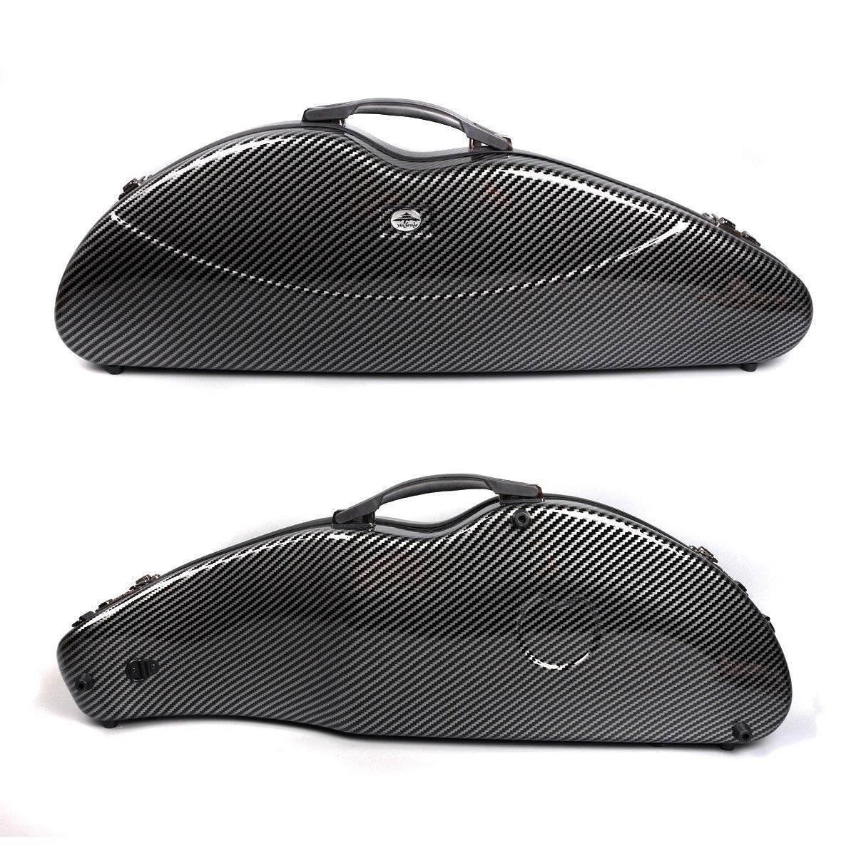 yinfente 4/4 Violin Case Mixed Carbon Fiber Violin Box Strong Light with Password Lock Black Hard Box 1.9kg