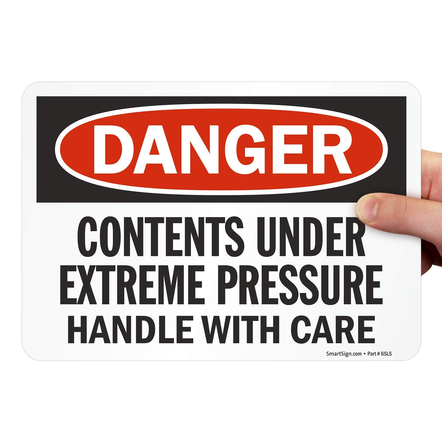 Smartsign Danger Contents Under Extreme Pressure Handle With Care Label 7 X 10 Laminated Vinyl Amazon Com Industrial Scientific