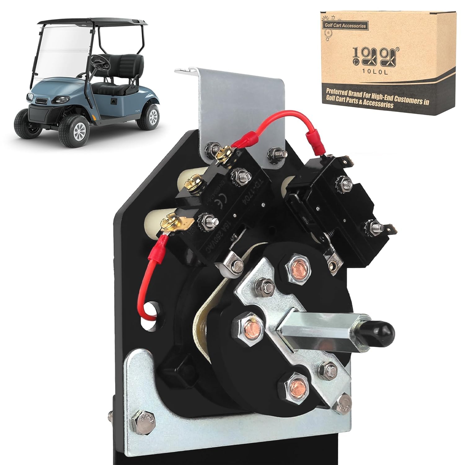 10L0L Golf Cart Heavy Duty Forward Reverse Switch Assembly for EZGO TXT 1994-up, OEM# 73036G01 70578G01 70578G02