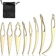 WILLBOND 8 Pcs Dreadlock Interlocking Tool for Locs Sisterlock Retighten Tool for Dreadlocks Interlocks Crochet Braiding Hair Tightening Extensions Accessory (Gold)