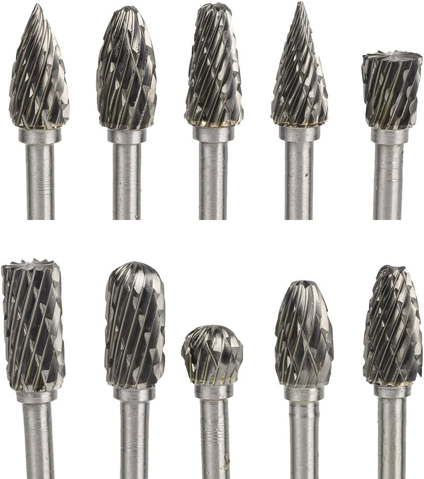 Eagles Tungsten carbide rotary files set,10pcs Dremel rotary accessories 1/8