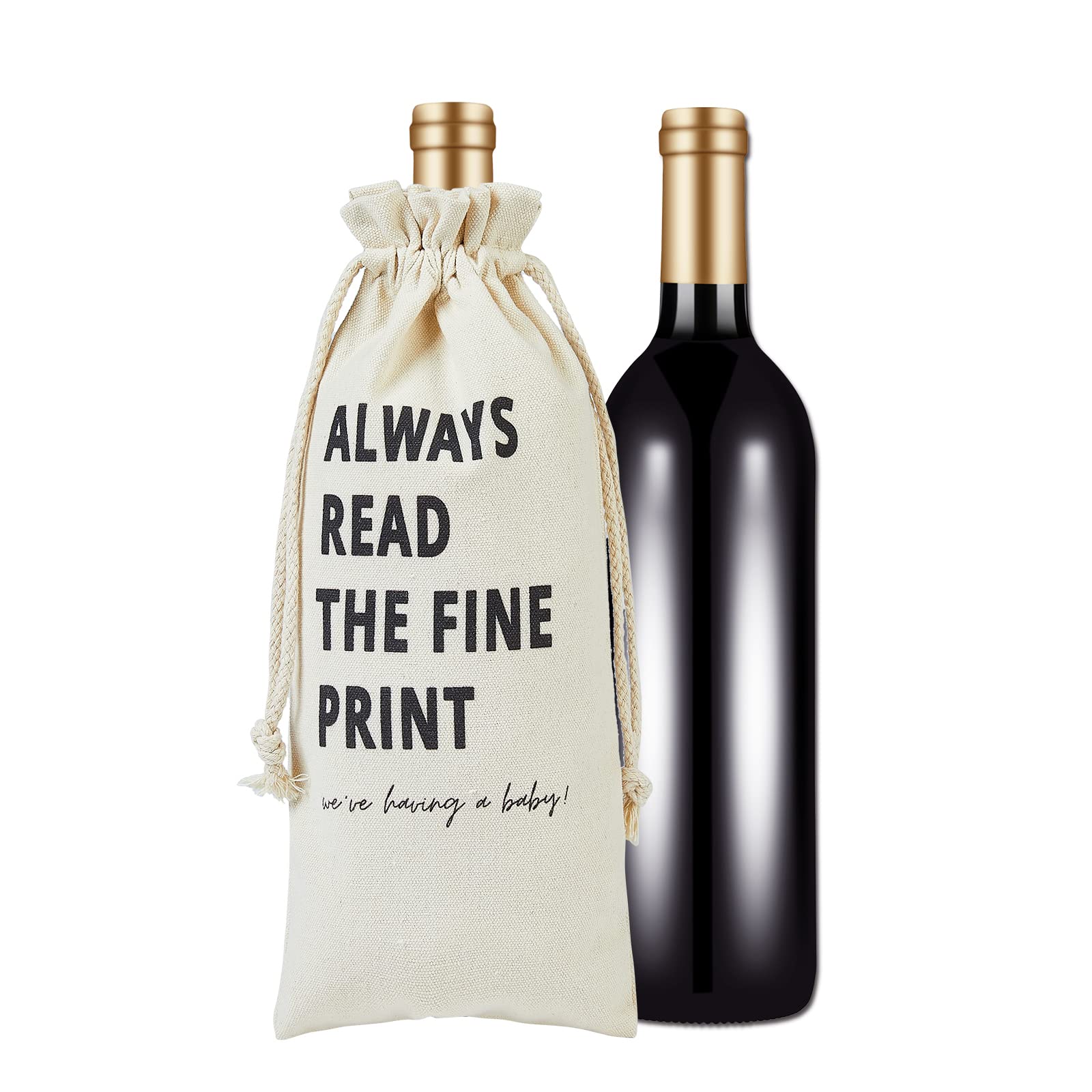 RF&CM Funny Baby Announcement Wine Bottle Bags,Pregnancy Reveal Wine Bottle Bags Gift for Family and Friends,Baby Announcements Gifts Idea,Pregnancy Gift for Grandparents,Auntie Gift,Baby Reveal