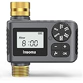 Insoma Water Timer for Garden Hose with Brass Inlet & Outlet, Hose Timer with AUTO/Manual/Rain Delay Mode, Outdoor Sprinkler Timers for Automatic Drip Irrigation System Yard Lawn Watering, 1 Outlet