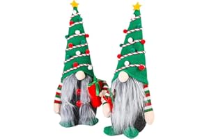 Jarocye Christmas Gnomes Plush Decoration Tomte Gnome Christmas Trees Hat Santa Claus with Gifts Figurine Ornaments Handmade Swedish Gnome Doll for Decor Xmas (Mr. Gnome)