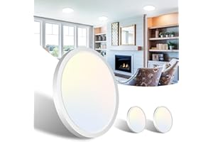 libtit 3 Pack 7 Inch Led Ceiling Light Flush Mount, 15W 1500Lm Light Fixtures Ceiling Mount, 3000K/4000K/6500K Color Options, Thin Flat Led Ceiling Light for Ceiling Bathroom Hallway Closet