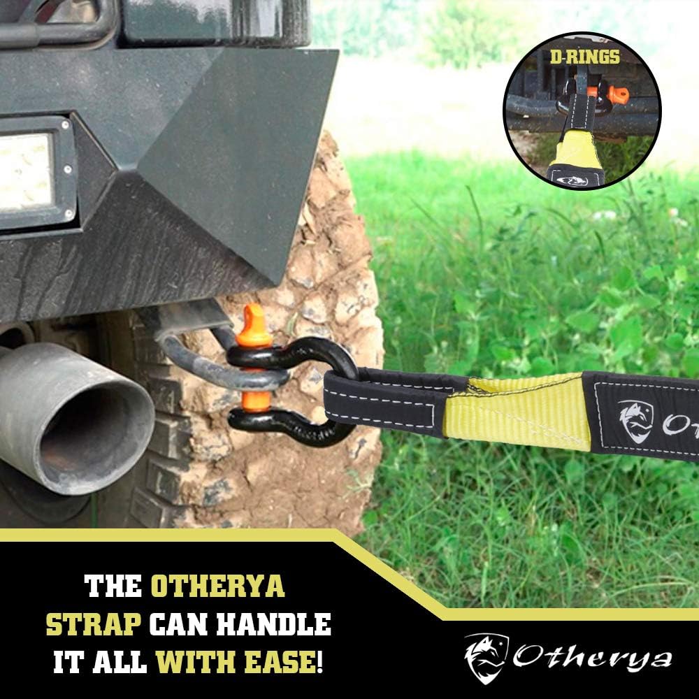 Otherya Tow Recovery Strap 3'' x 20' - Recover Your Vehicle Stuck in Mud/Snow - Heavy Duty Winch Snatch Strap - Protective Loops, Water-Resistant - Off Road Truck Accessory - Bonus Storage Bag: Automotive