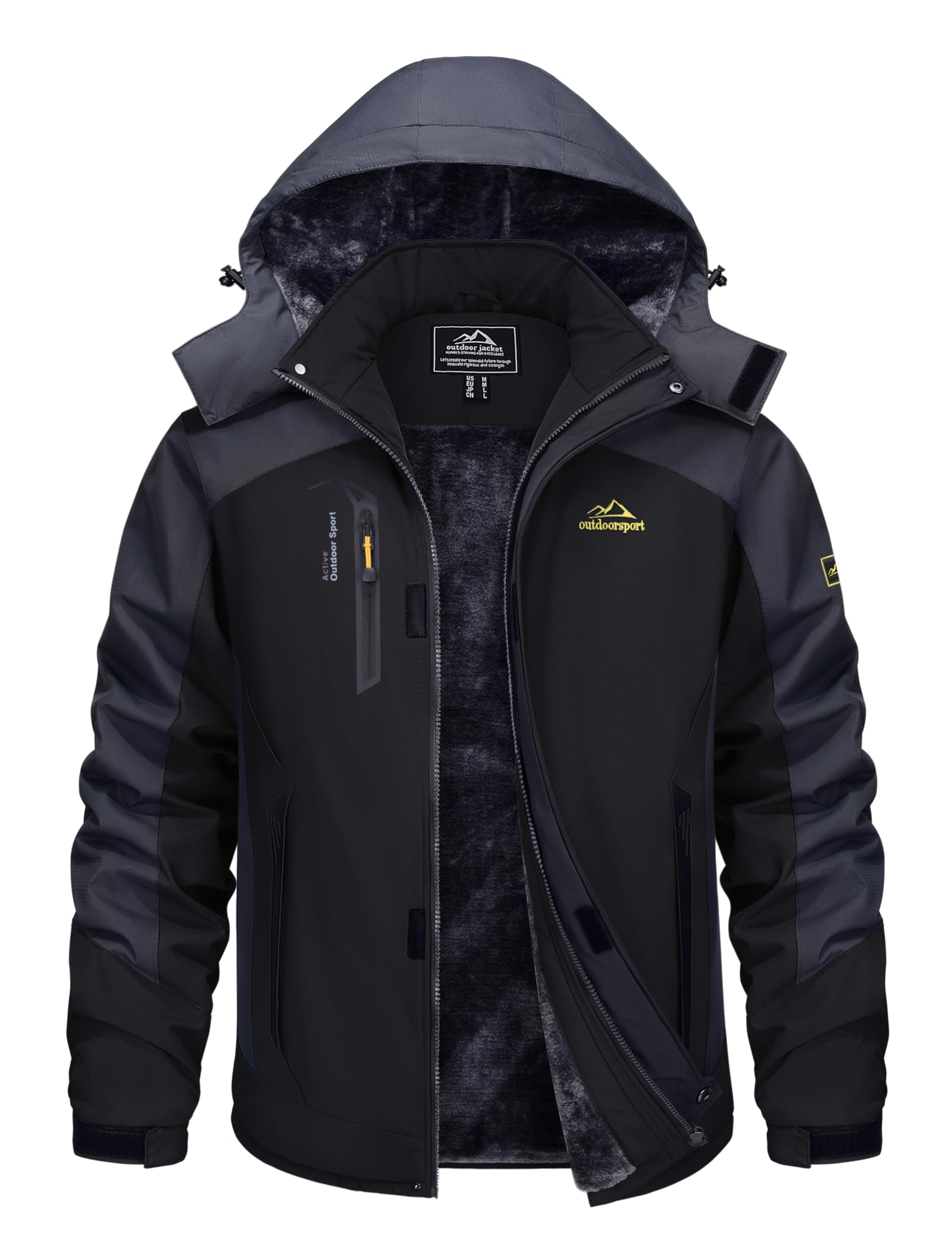 TACVASEN Winter Jacket Men Fleece Coat Mens