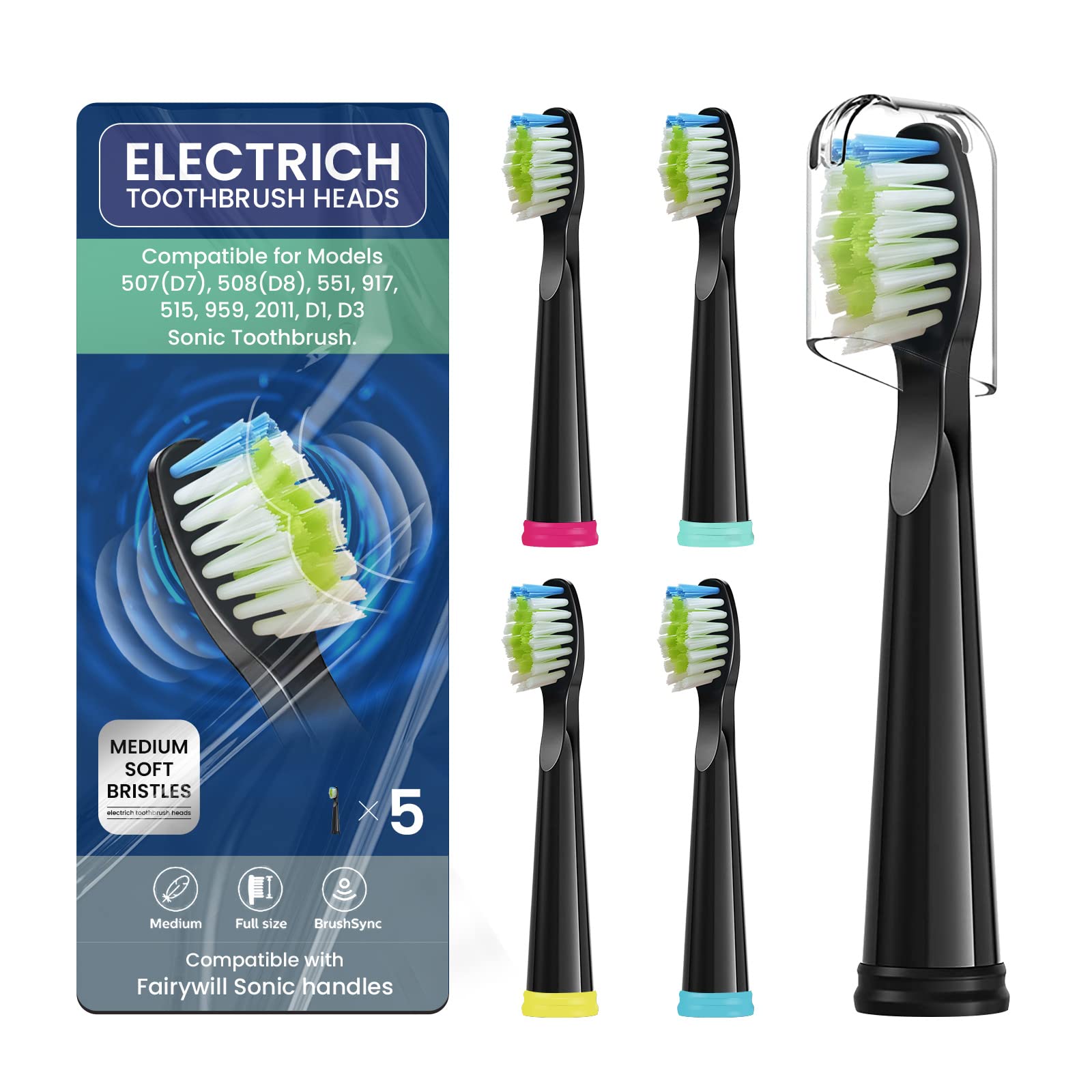 5 Pack Toothbrush Heads, Electric Toothbrush