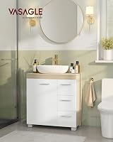 VASAGLE Under Sink Cabinet 30 x 60 x 64 cm Cloud White Beige 3 Drawers view 2