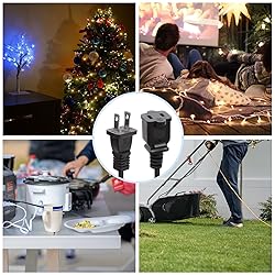 10ft 2 Prong Extension Cord, US Male/Female Power
