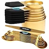 16-Piece Stainless Steel Measuring Cups and Spoons Set, Strong Magnetic Nesting Design 7 Cups 8 Spoons with Leveler, Double M