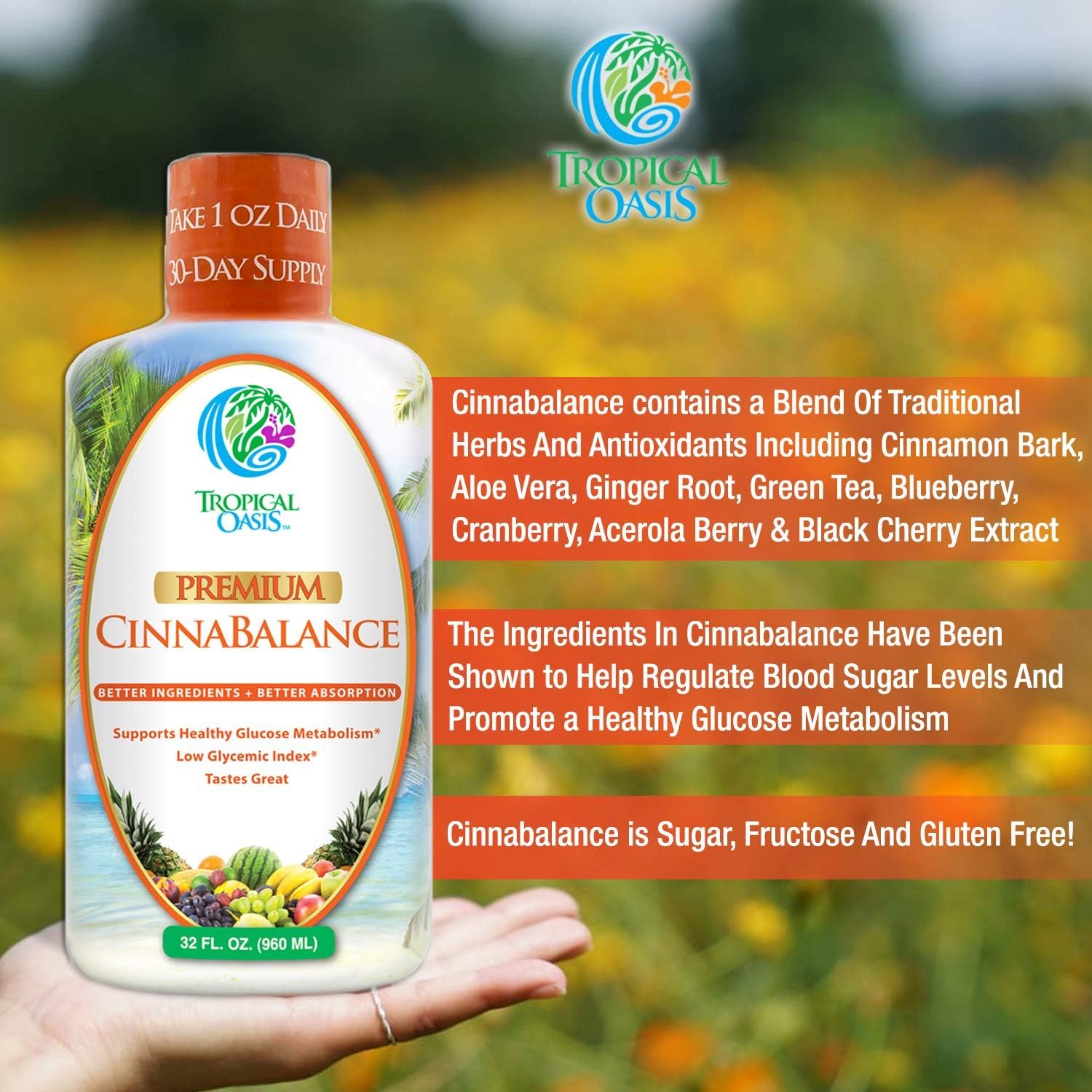 Cinnabalance Liquid Cinnamon Supplement w/ Cinnamon Bark, Aloe Vera