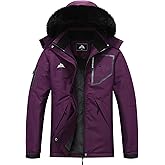 MOERDENG Women's Waterproof Snow Ski Jacket - Warm Winter Coat Insulated for Snowboarding, Mountain Hiking