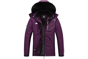 MOERDENG Women's Waterproof Snow Ski Jacket - Warm Winter Coat Insulated for Snowboarding, Mountain Hiking