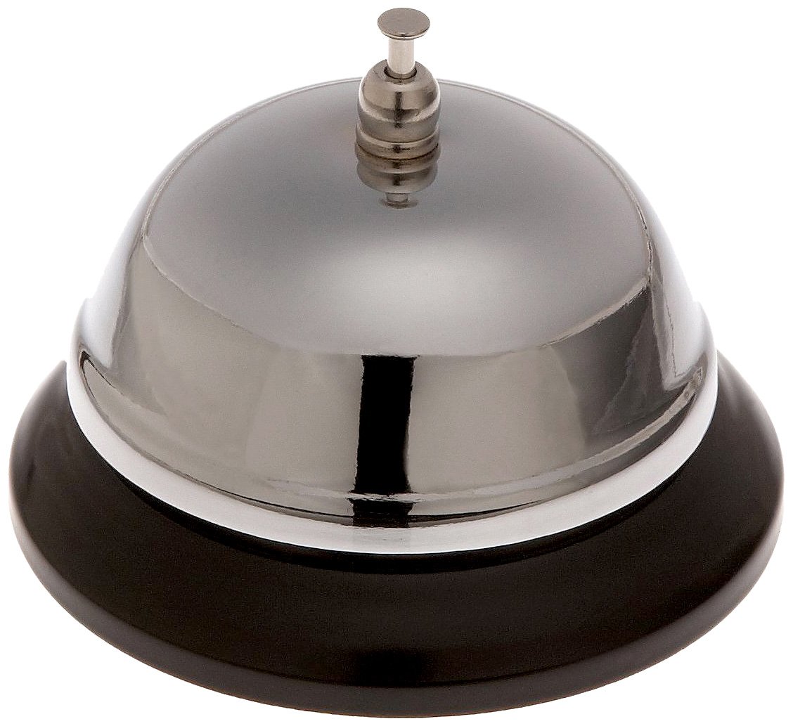 Adcraft CBEL Nickel Plated Steel Call Bell with Heavy Plastic Base