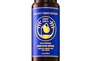ANCIENT GREEK REMEDY Dry Cracked Heels Repair | Organic Foot Cream for Dry Feet & Callus with Jojoba, Lavender, Almond, Olive & Vitamin E Oil | Natural Foot Balm & Moisturizer for Skin | Hydrating Foot Treatment | 3.4 oz