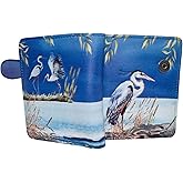 Shag Wear Blue Heron Small Nature Wallet for Women and Teen Girls Vegan Faux Leather Sky Blue 4.5"
