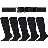 Haysandy Baseball or Softball Sock and Belt Combo Set 5 Football Baseball Socks with Softball Belt for Kids Youth Boys