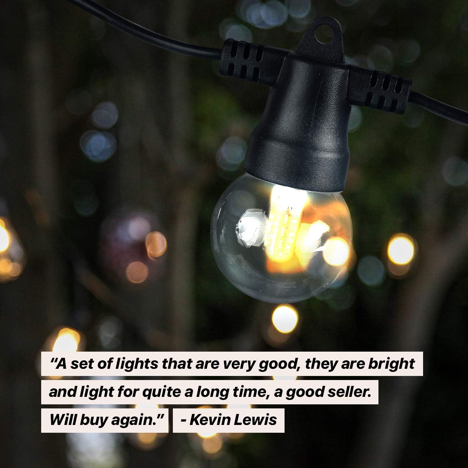 Brightech Ambience Pro - Waterproof Solar LED Outdoor String Lights – 1W Retro Edison Globe Bulbs - 27 Ft Bistro Lights Create Cafe Ambience in Your Yard, Pergola - Warm White: Home Improvement