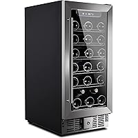 SOUKOO Mini Fridge 15" Wine Cooler Refrigerator - 30 Bottle Wine Fridge with Stainless Steel Refrigerator& Double-Layer…