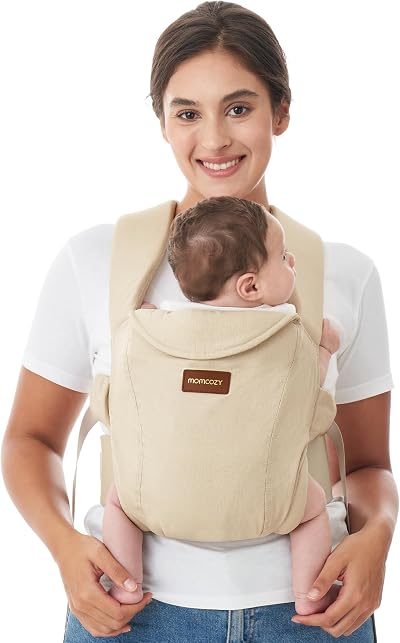 Momcozy Newborn Carrier 0-12M 3.2-11.3kg Cotton Khaki Waist 64-127cm
