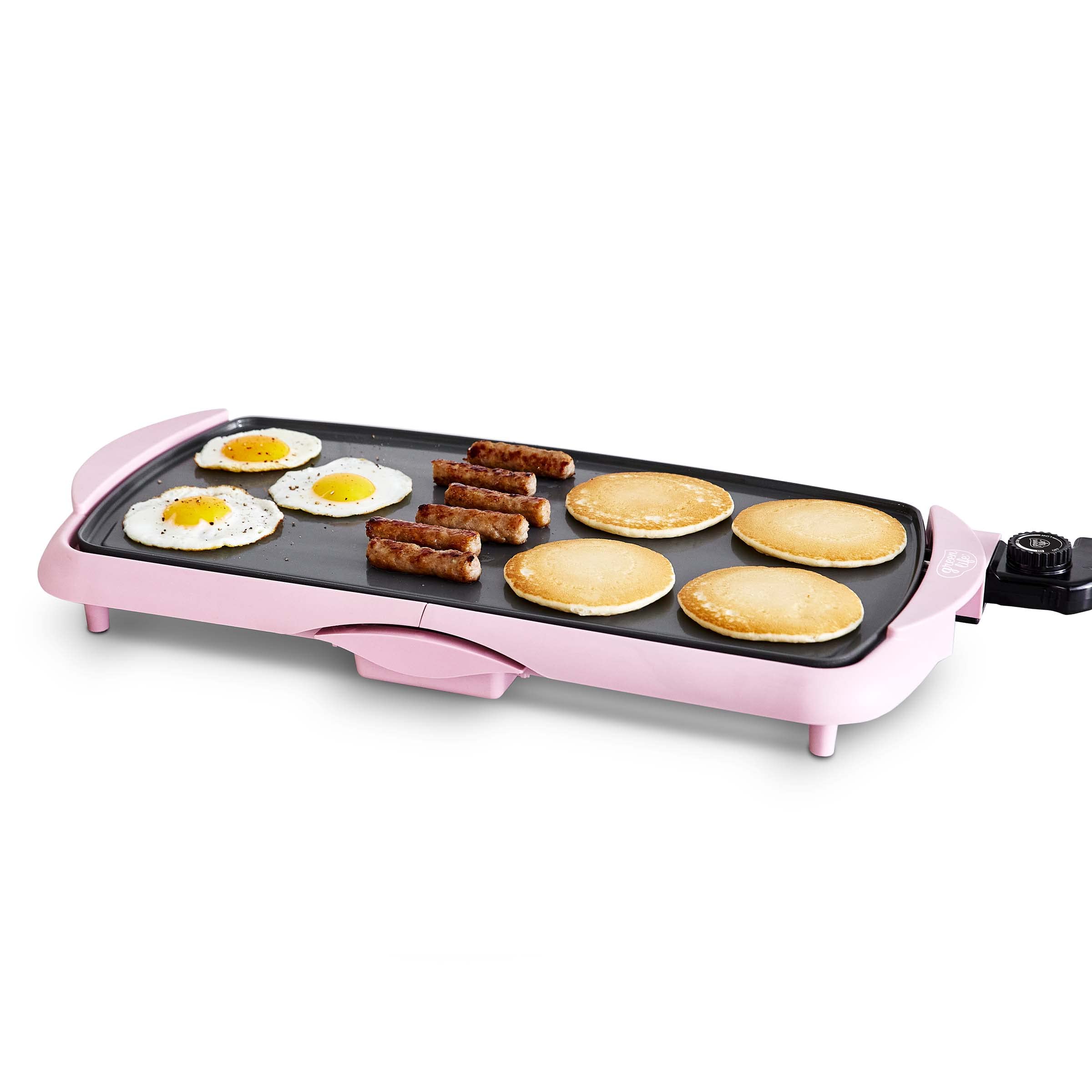 Photo 1 of ***(PARTS ONLY/ NON FUNCTIONAL)***GreenLife 20” Extra Large Electric Griddle, Non-Toxic PFAS & PFOA-Free Ceramic Nonstick, Temperature Control, Quick Even Heating, Removable Drip Tray, Pancakes, Eggs, Sausage, Easy Clean, Pink