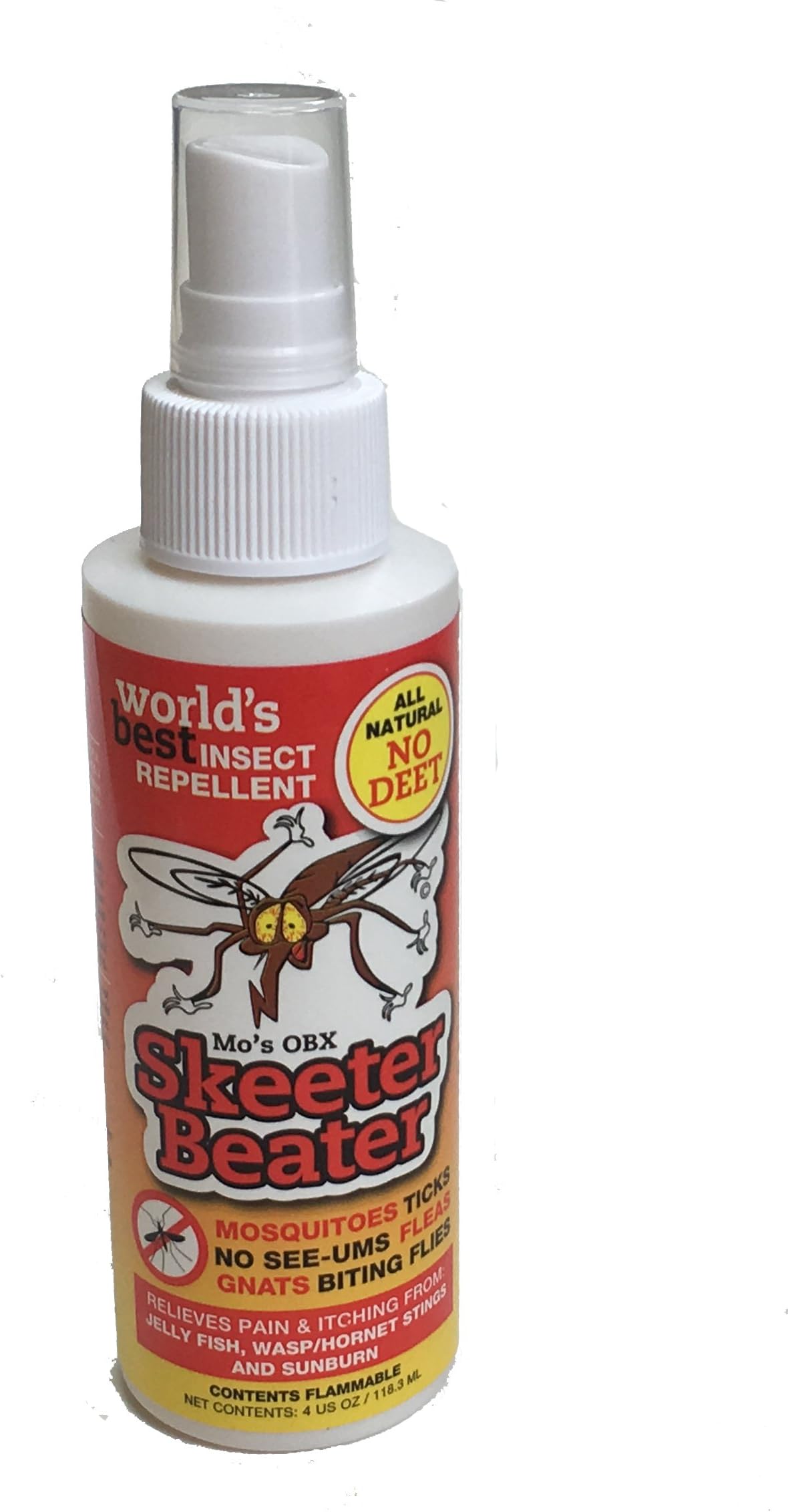 SKEETER BEATER: NO DEET - ALL NATURAL ORGANIC Insect Repellent Mosquito Repellent (also Gnats, Green Heads, Ticks, Flies, May Flies and Many More) Skeeter Beeter 4 Oz. Spray Pump