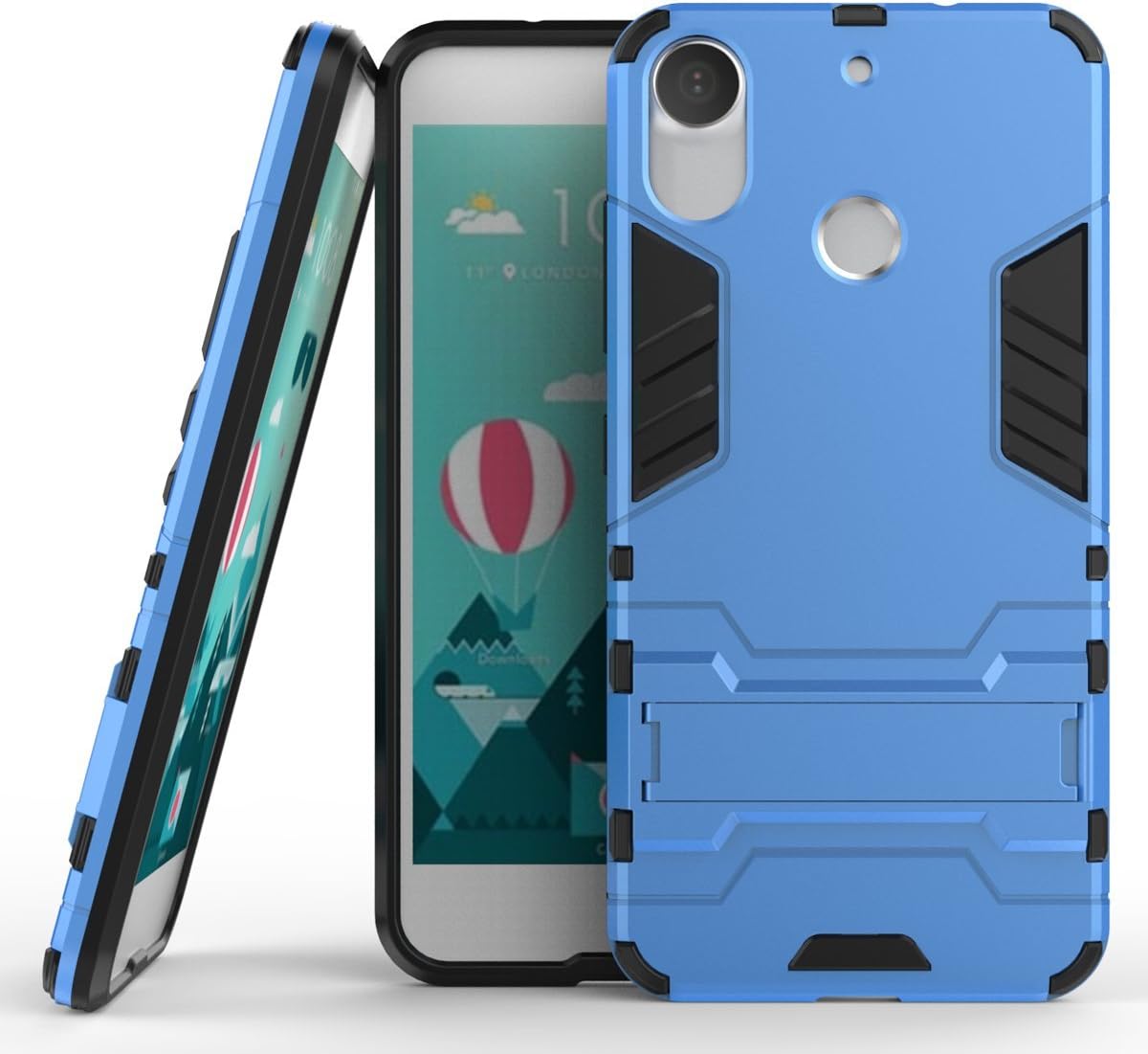 BCIT HTC Desire 10 Pro Case - Dual Layer Full Body Shock Resistant Armour Case Cover With Kickstand for HTC Desire 10 Pro - Blue