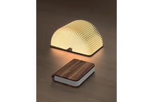 ZBOLE 4.7 Inch Wooden Book Lamp, Book Lovers Gifts,Teacher Appreciation Gifts for Women, Folding Book Light, LED Ambient Lighting, Magnetic Mood Lighting for Home&Library Decor (Walnut)