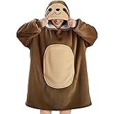 Queenshin Oversized Wearable Blanket Hoodie Animal, Warm Sherpa Fleece Blanket with Sleeves Big Pocket Christmas Sweatshirt