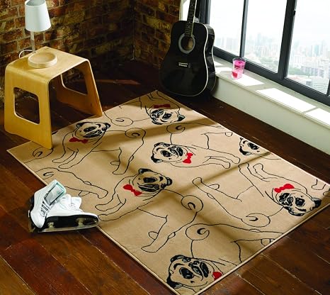 Retro Funky Mops Teppich Laufer Fur Das Kinder Und Jugendzimmer