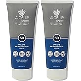 Aloe Up Sport Sunscreen Lotion SPF 50 - Broad Spectrum UVA/UVB Sunscreen Protector for Face and Body With Hydrating Aloe Vera Gel Non-Greasy No White Cast Reef Safe Fragrance Free - 6 Oz- 2 pack