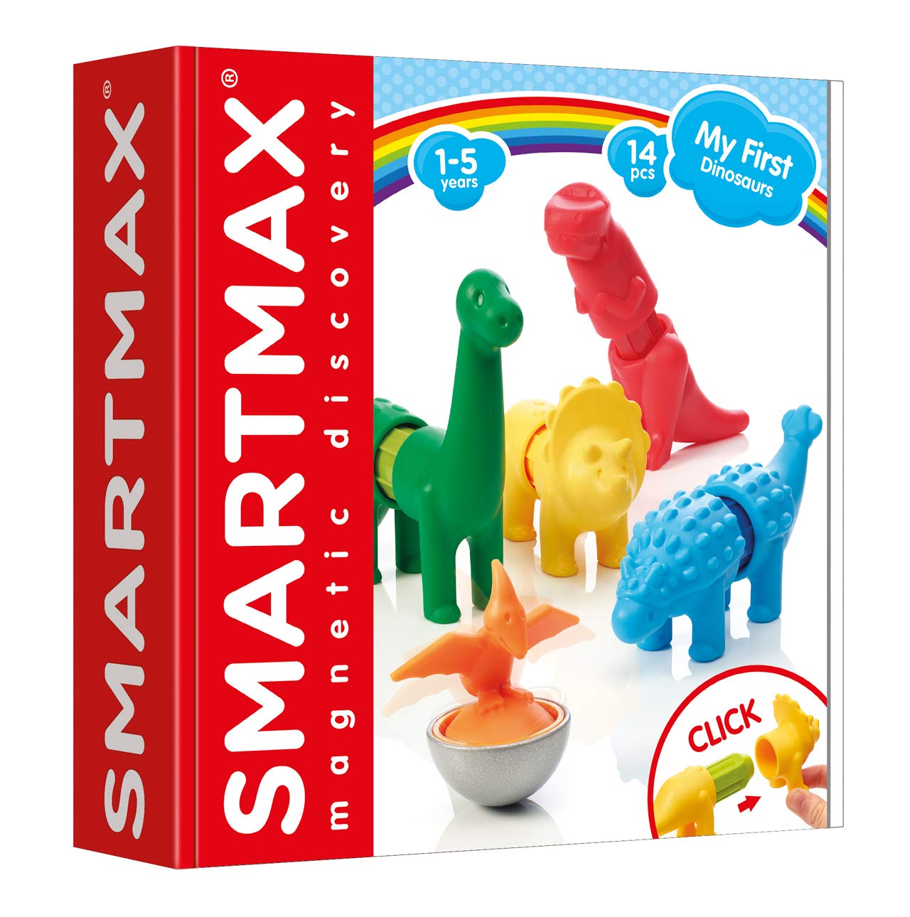 SMARTMAX - My First Dinosaurs, Magnetic Discovery Play Set, 14 pieces, 1-5 Years